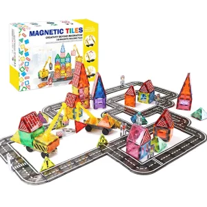 Magnetic Tiles Road Car Boys Game Learning Playset