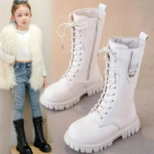 Baby Girl Boots Autumn/winter Round Toe Sole Lace,