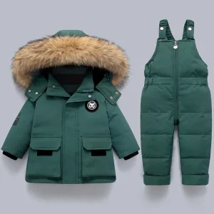Winter Warm Down Jackets Jumpsuit Set 2pcsfor kids
