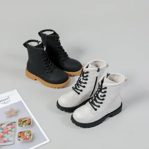 Kids Fashion Ankle Boots, Girls White ,Boys black.