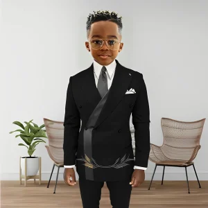 Suit for Boys Fashion Design Double Breasted Blazer Kids Wedding Tuxedo 2 Piece Set Jacket Pants 2-16 Years Old